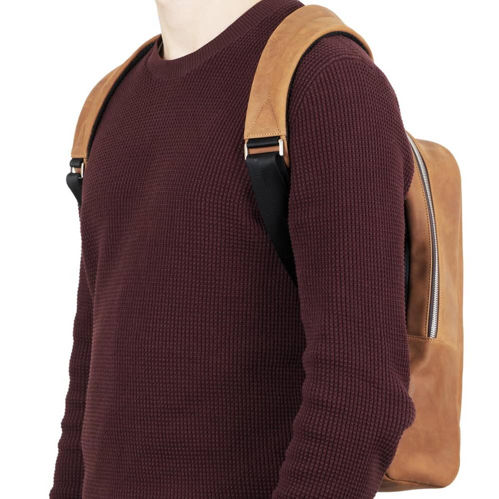 City Backpack With Padded Shoulder Straps Crazy Horse Leather