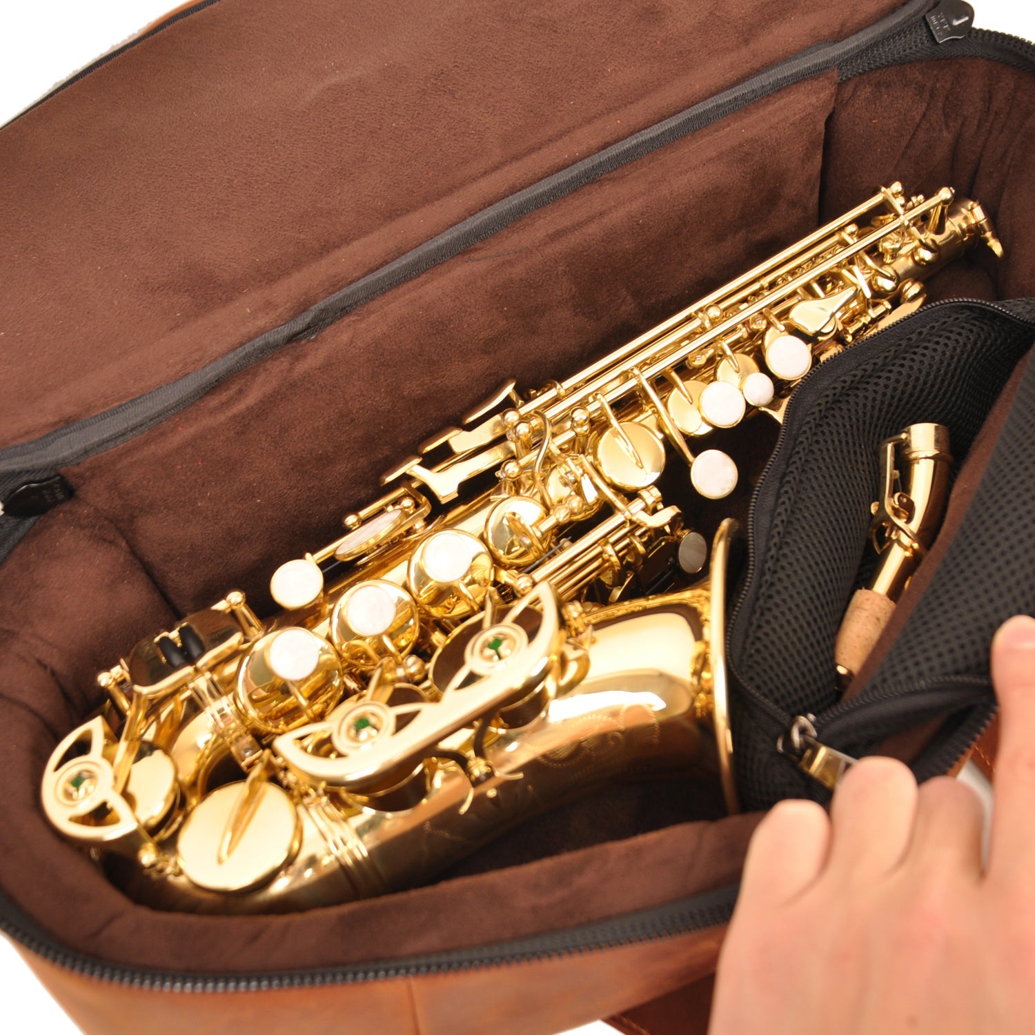 Curved Soprano Saxophone Gig Bag Crazy Horse Leather