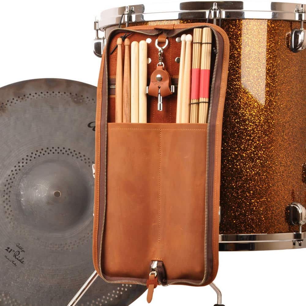 Drumstick Compact Bag with Drum Key Holder Crazy Horse Leather