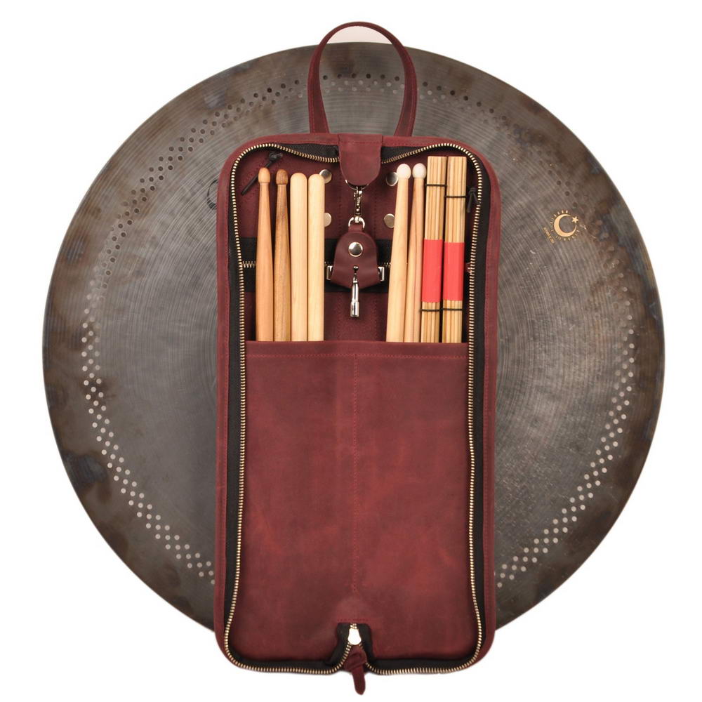 Drumstick Compact Bag with Drum Key Holder Crazy Horse Leather