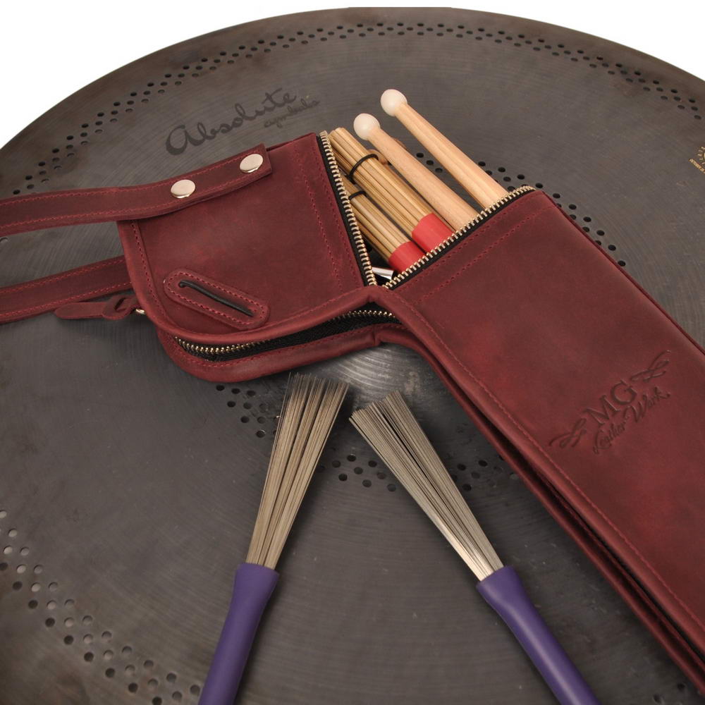 Drumstick Compact Bag with Drum Key Holder Crazy Horse Leather
