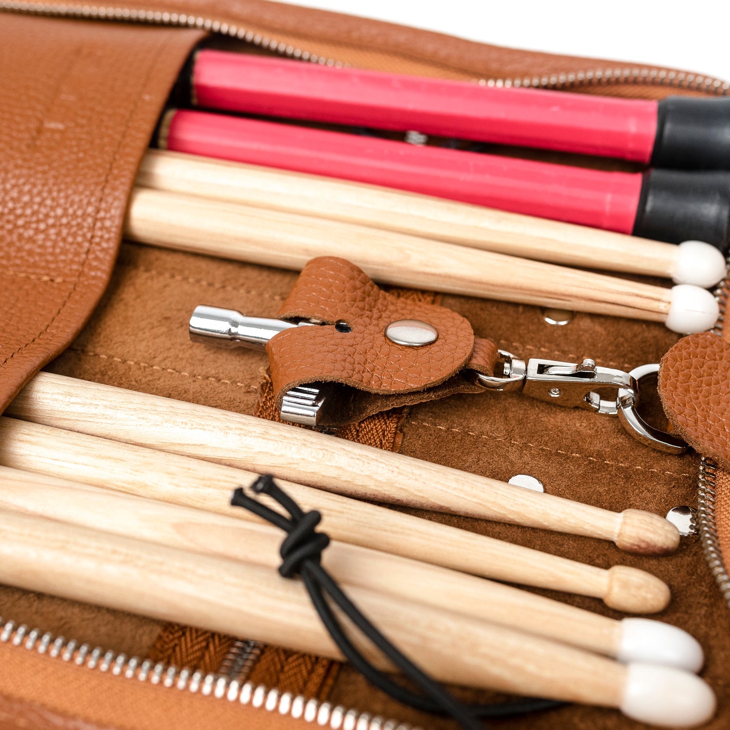 Drumstick Compact Bag with Drum Key Holder Flotar Leather