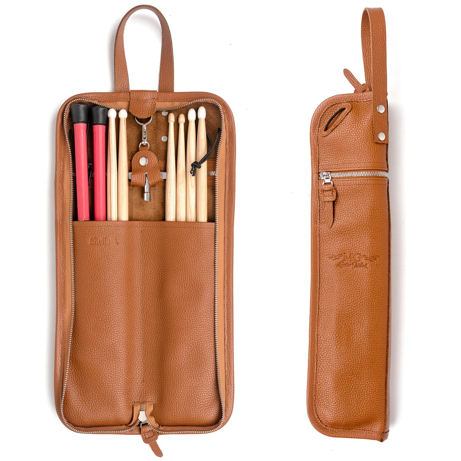 Drumstick Compact Bag with Drum Key Holder Flotar Leather