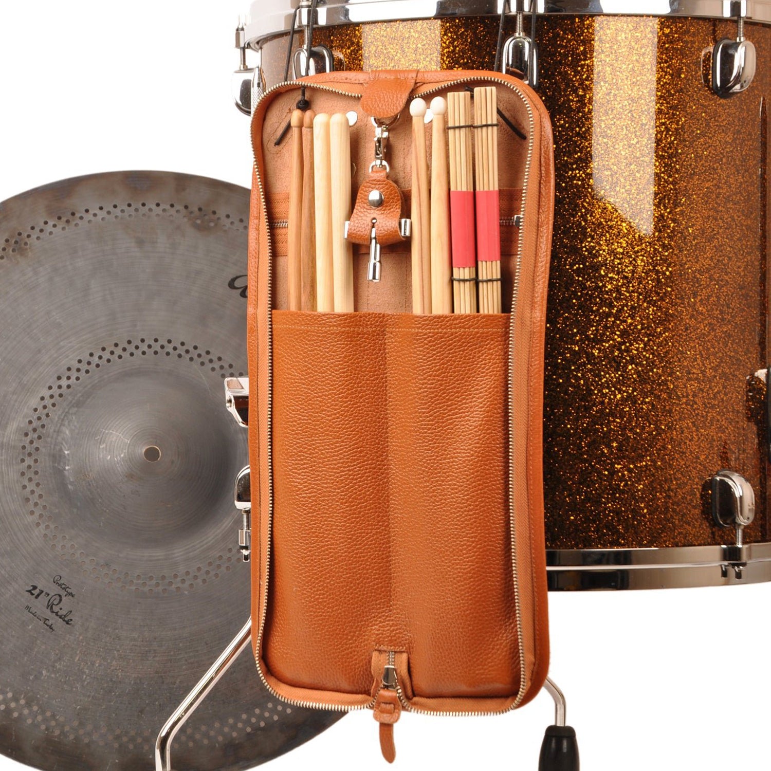 Compact Drumstick Bag | Drum Key Holder - Flotar Leather