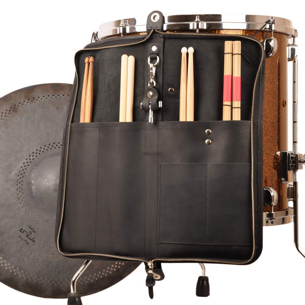 Drumstick Large Bag with Drum Key Holder Crazy Horse Leather