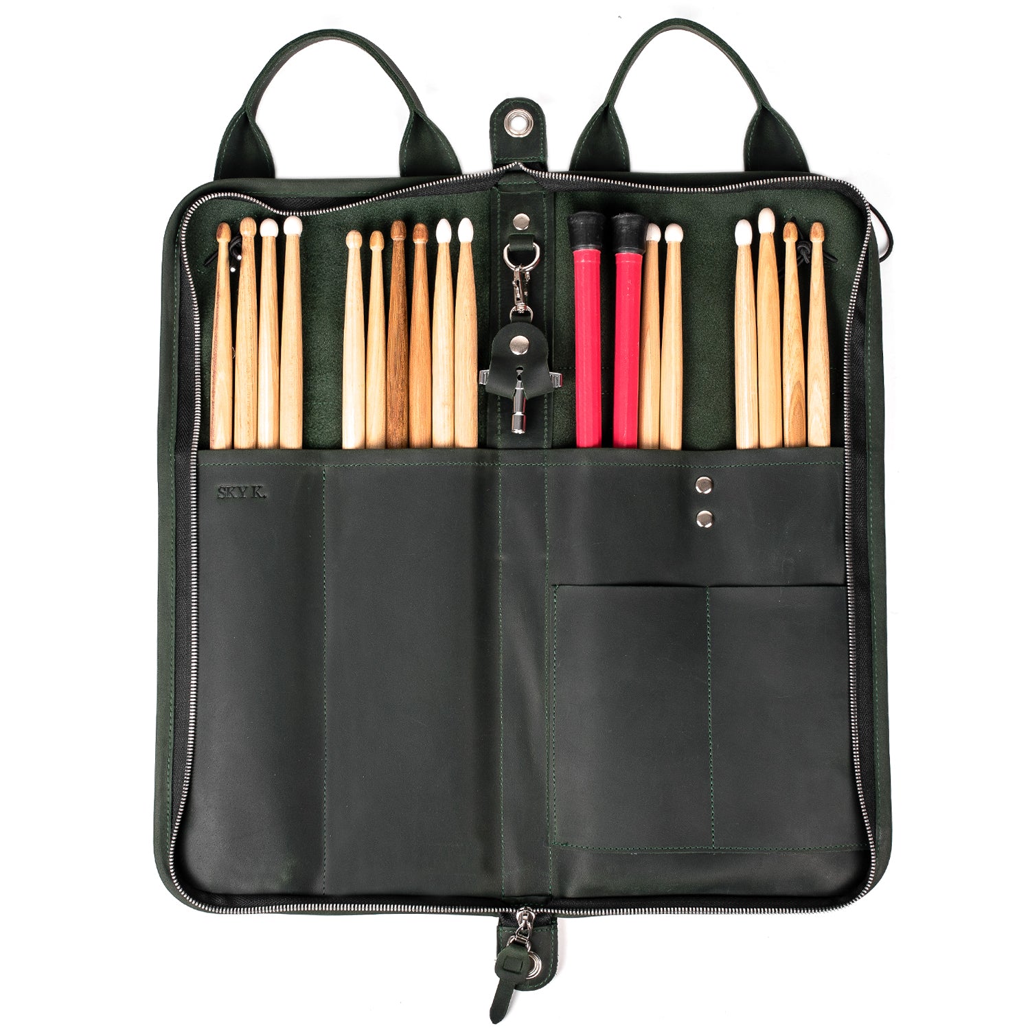 Large Drumstick Bag | Drum Key Holder - Crazy Horse Leather