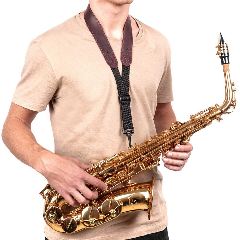 Alto, Tenor, and Soprano Saxophone Neck Strap | Crazy Horse Leather