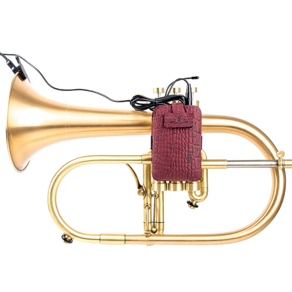 Flugelhorn Wireless Microphone Transmitter Holder | Reptile Leather
