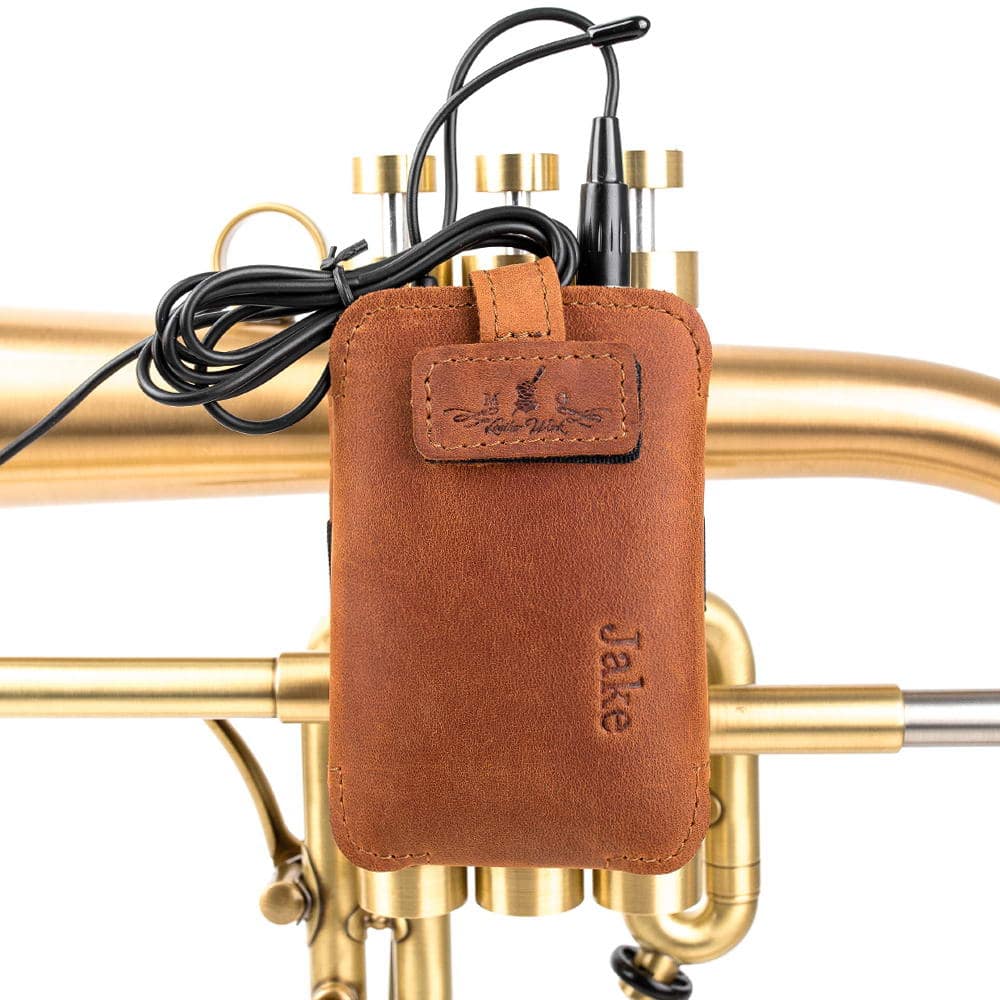 Flugelhorn Wireless Microphone Transmitter Holder | Crazy Horse Leather