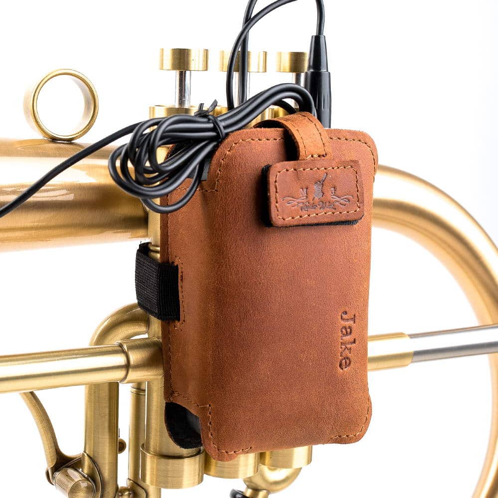 Flugelhorn Wireless Microphone Transmitter Holder | Crazy Horse Leather