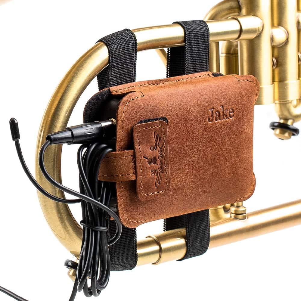 Flugelhorn Wireless Microphone Transmitter Holder | Crazy Horse Leather