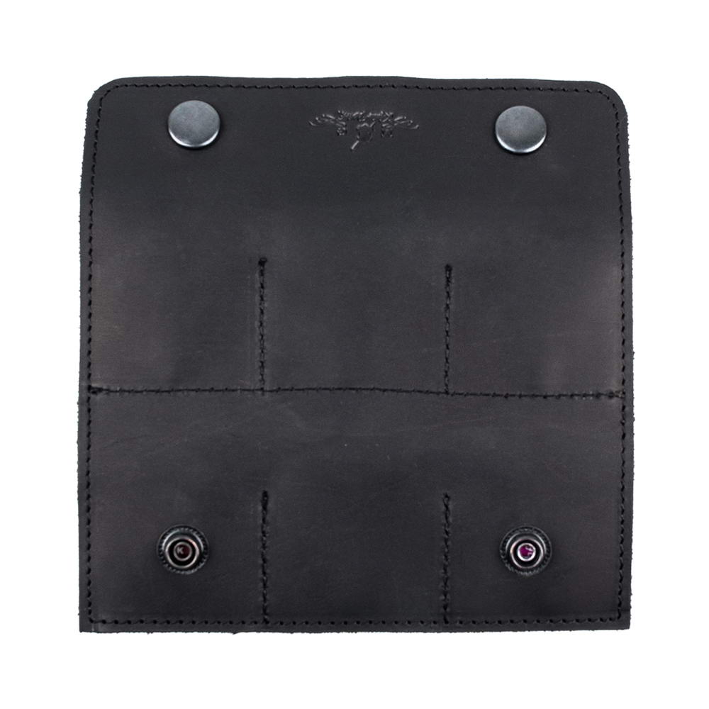 Black guitar pick sleeve open back view