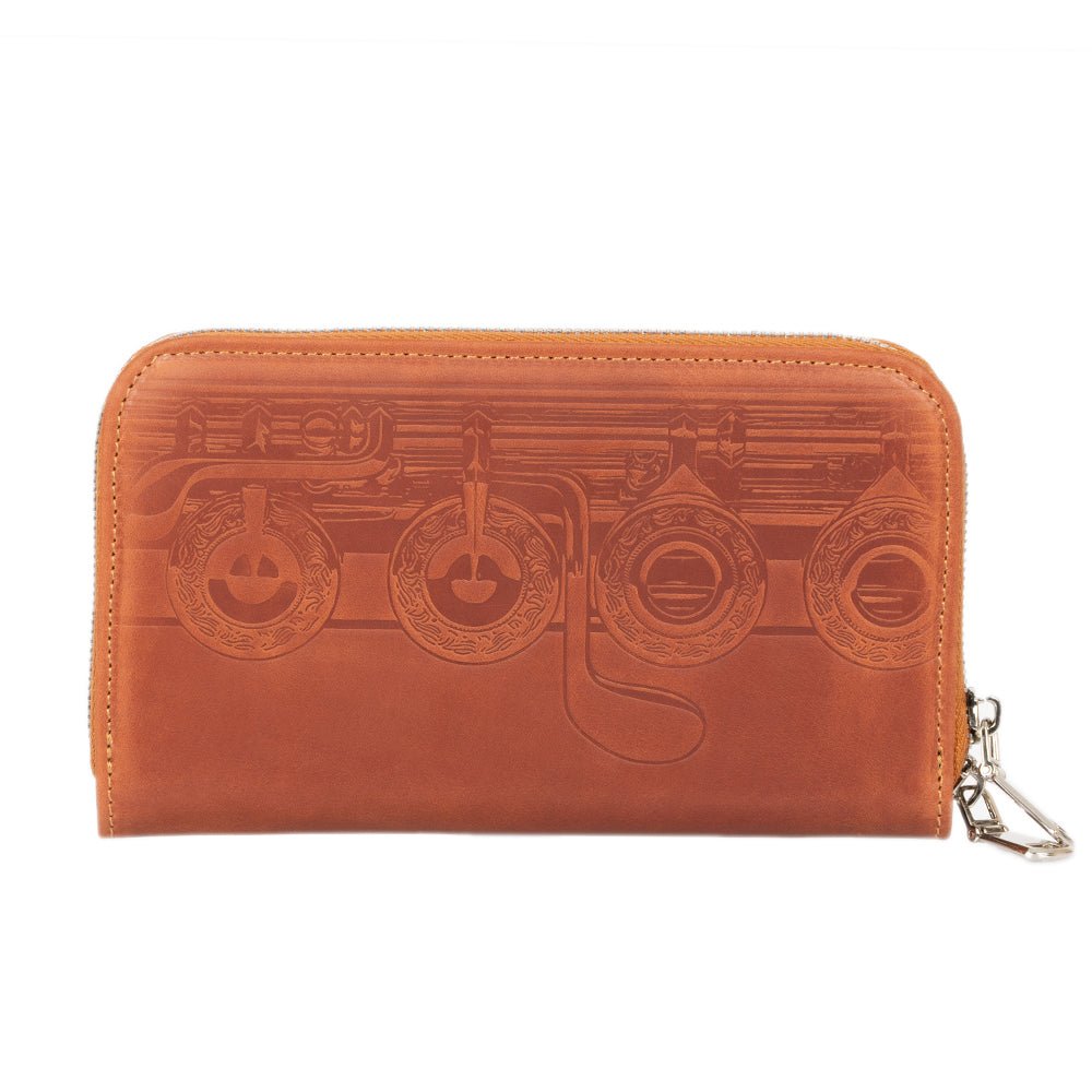 Leather Wallet with Flute Embossing