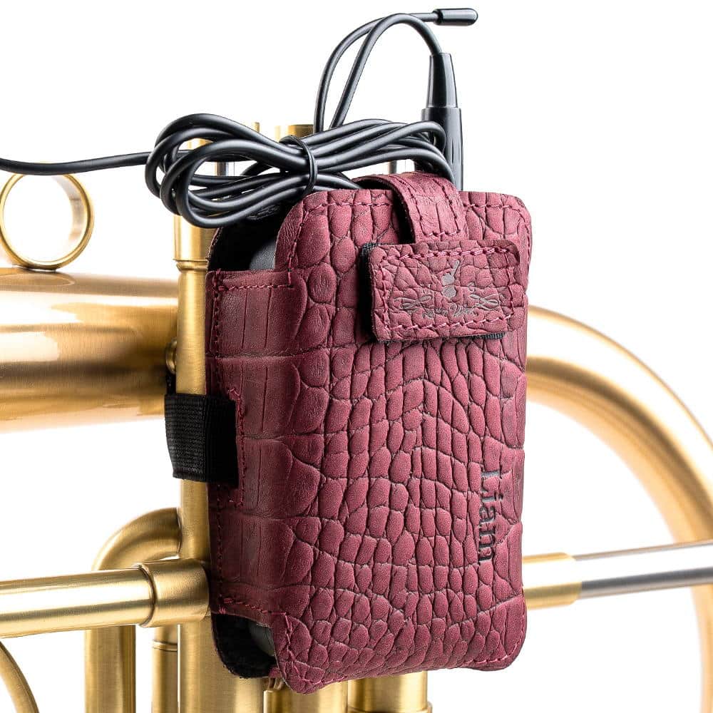 Flugelhorn Wireless Microphone Transmitter Holder | Reptile Leather