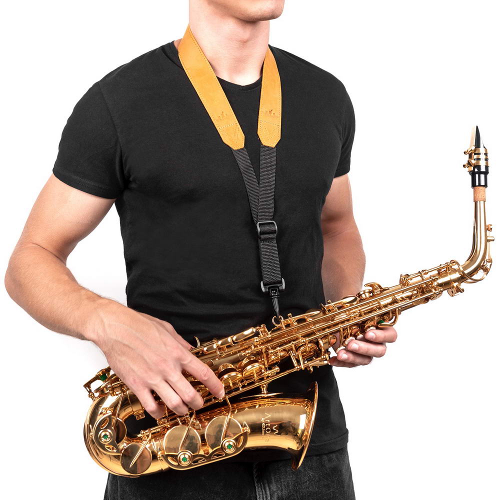 Alto, Tenor, and Soprano Saxophone Neck Strap | Crazy Horse Leather