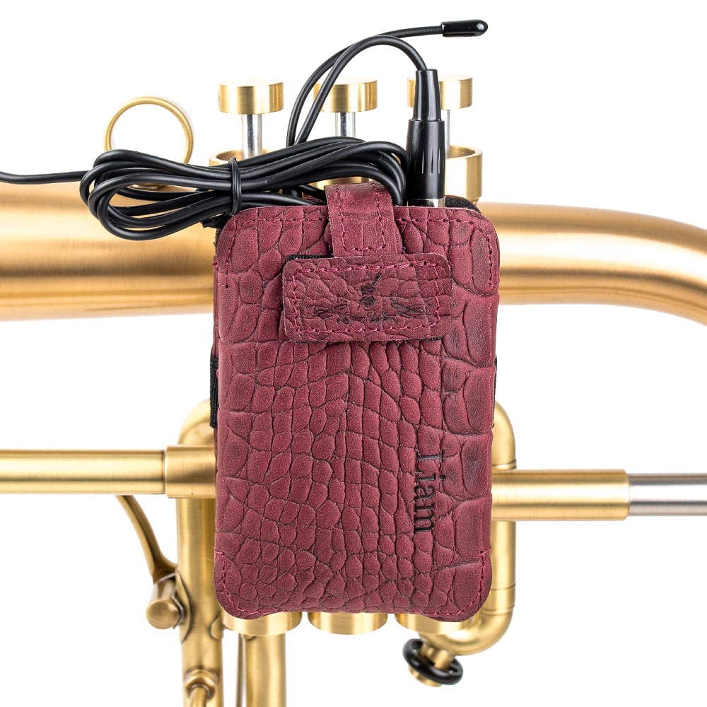 Flugelhorn Wireless Microphone Transmitter Holder | Reptile Leather