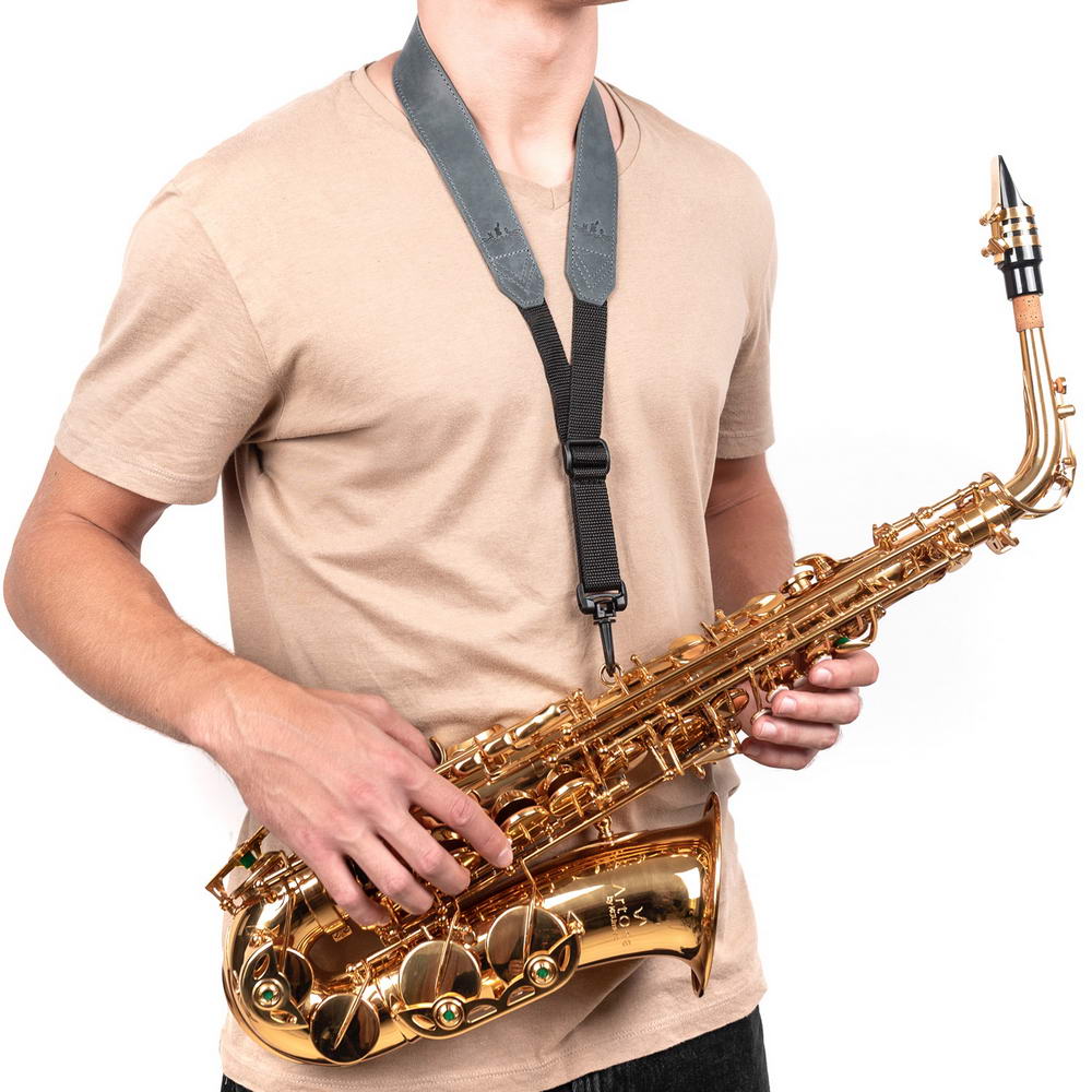Alto, Tenor, and Soprano Saxophone Neck Strap | Crazy Horse Leather