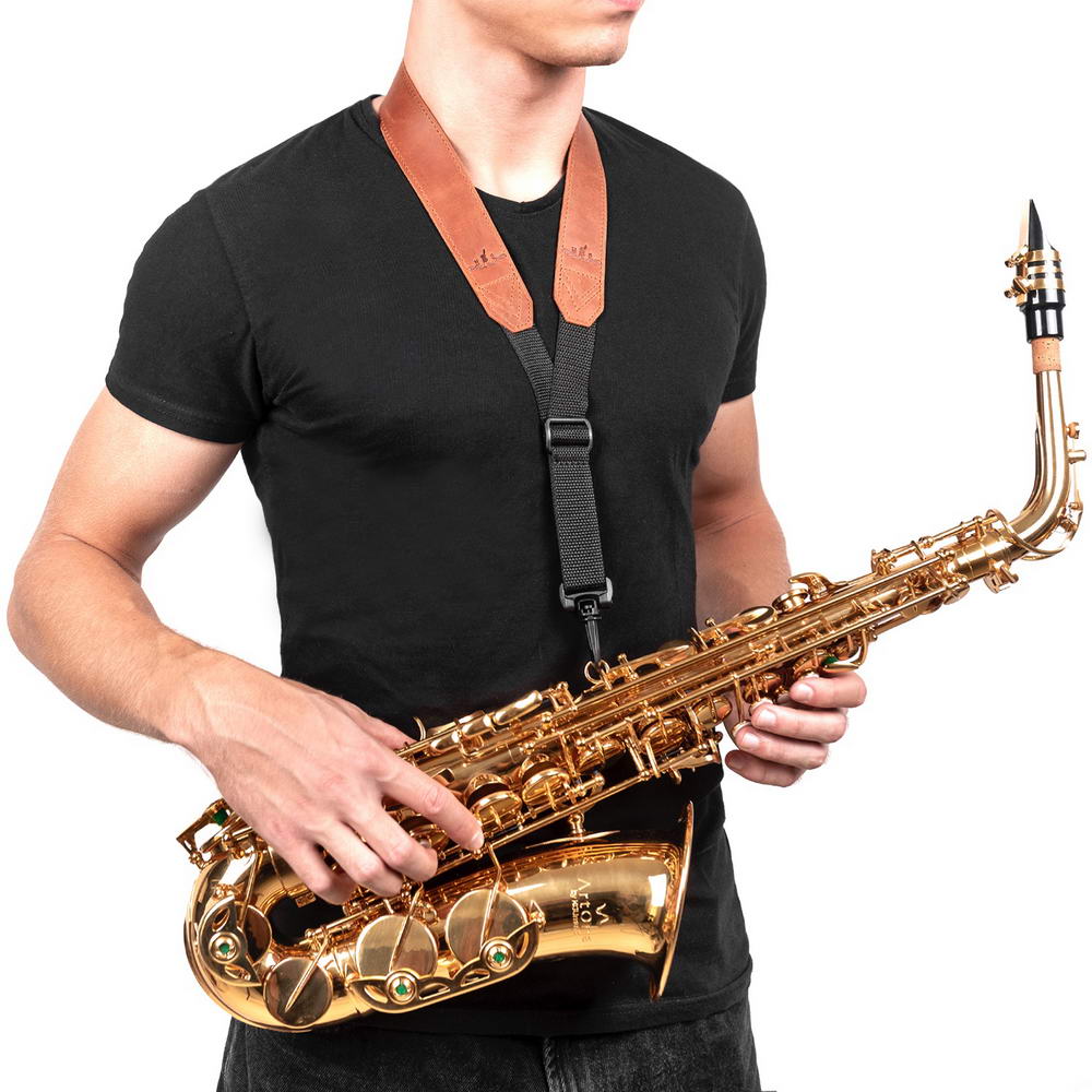 Alto, Tenor, and Soprano Saxophone Neck Strap | Crazy Horse Leather
