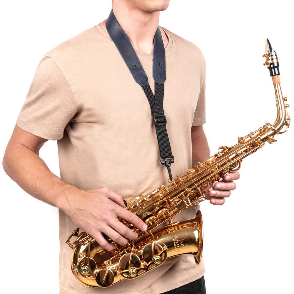 Alto, Tenor, and Soprano Saxophone Neck Strap | Crazy Horse Leather