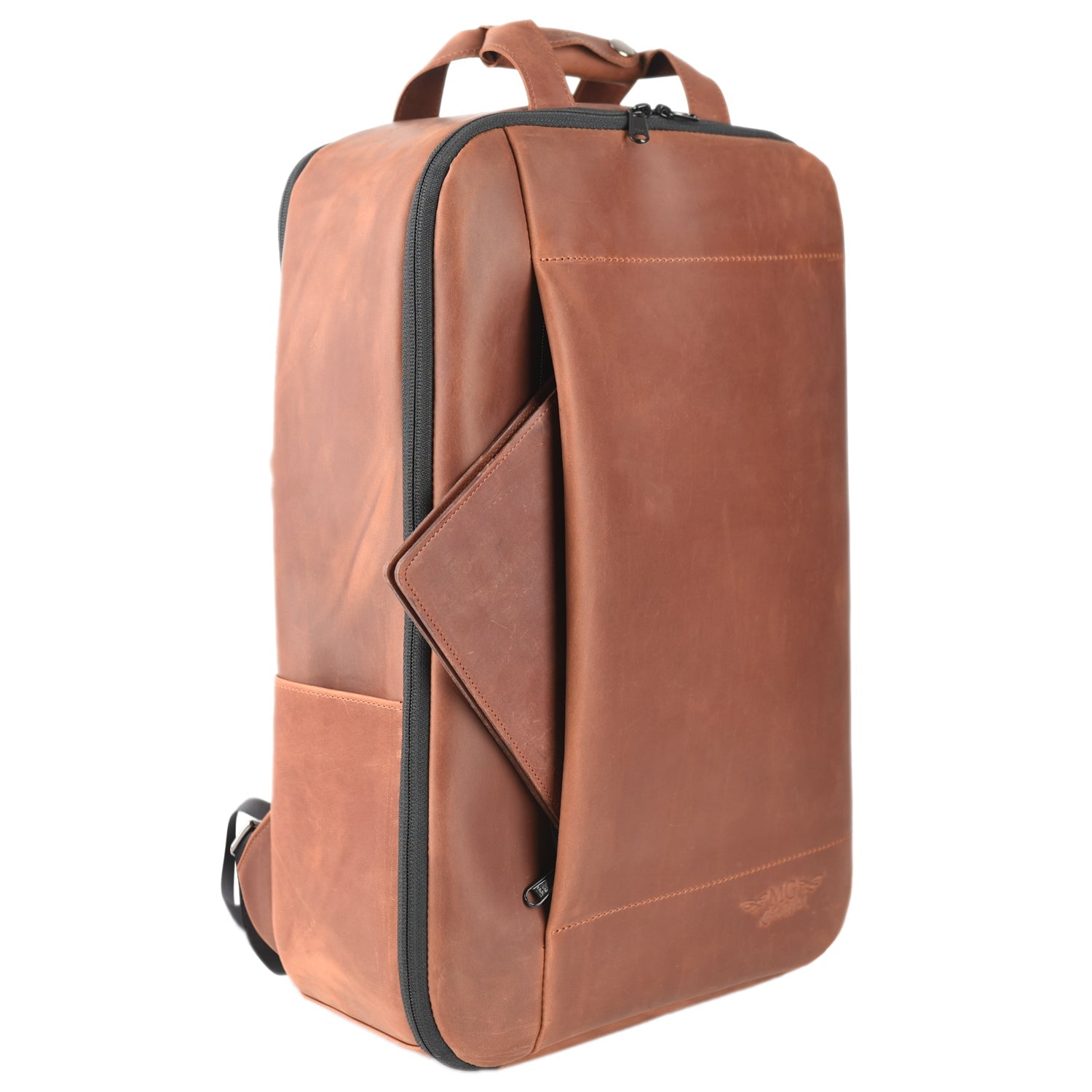 Set 2 in 1 Flute Backpack and Leather Wallet with Flute Embossing