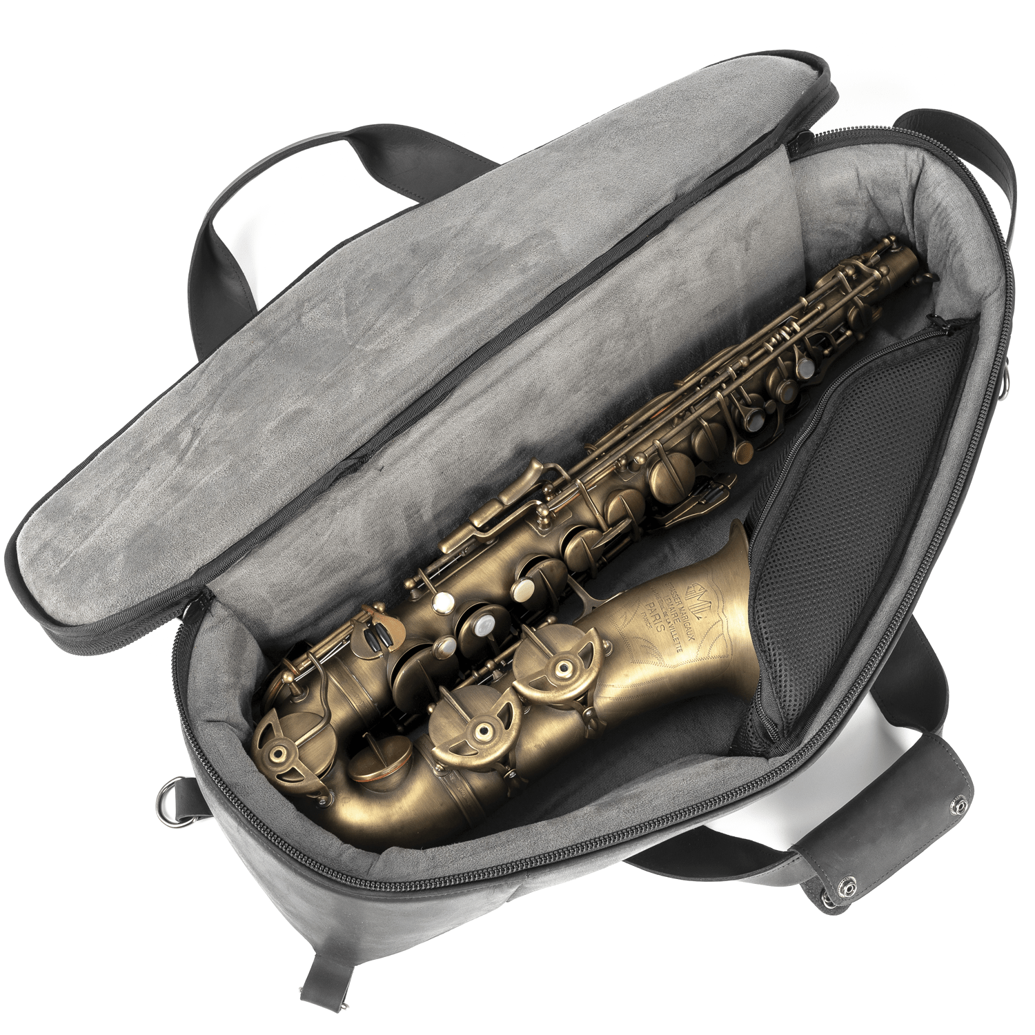 Set 3 in 1 Alto Saxophone Gig Bag, Saxophone Neck Pouch and Neck Strap