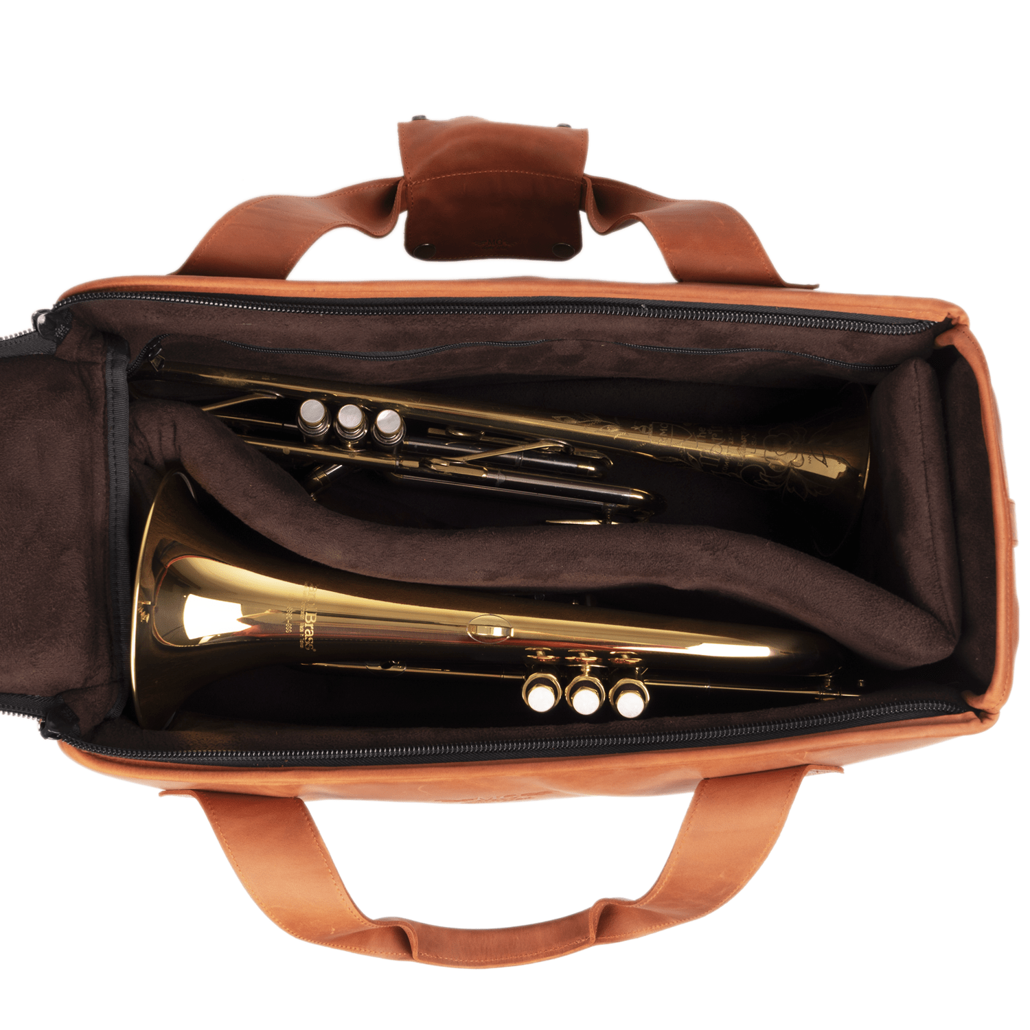 Set 3 in 1 Trumpet Double/Triple Gig Bag, Pouch for 4 or 7 mouthpieces and Trumpet Magnetic Plunger Mute