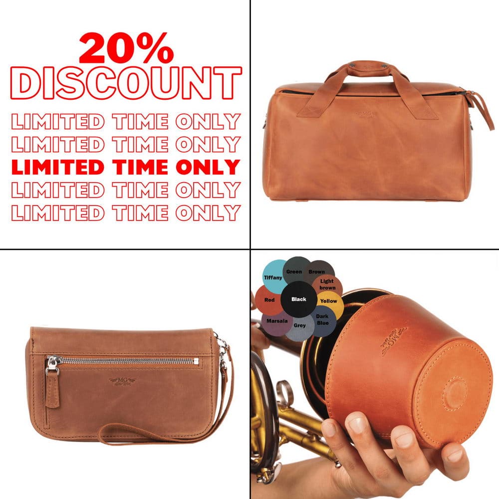 3-in-1 Trumpet Set: Double/Triple Gig Bag, Mouthpiece Pouch & Magnetic Leather Mute