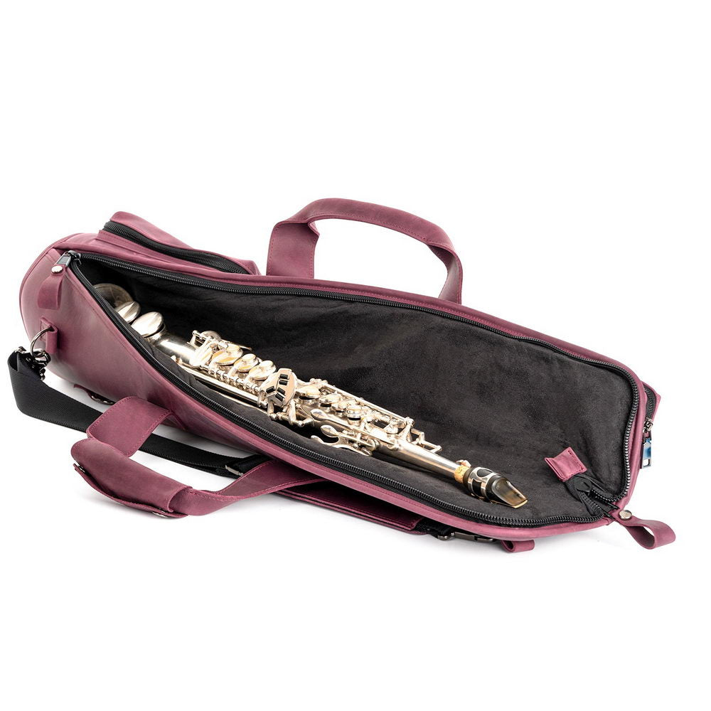 Straight Soprano Saxophone Gig Bag Crazy Horse Leather