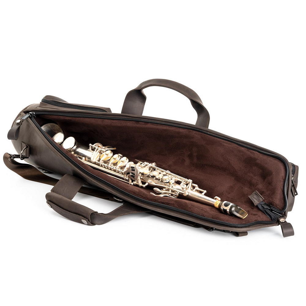 Straight Soprano Saxophone Gig Bag Crazy Horse Leather