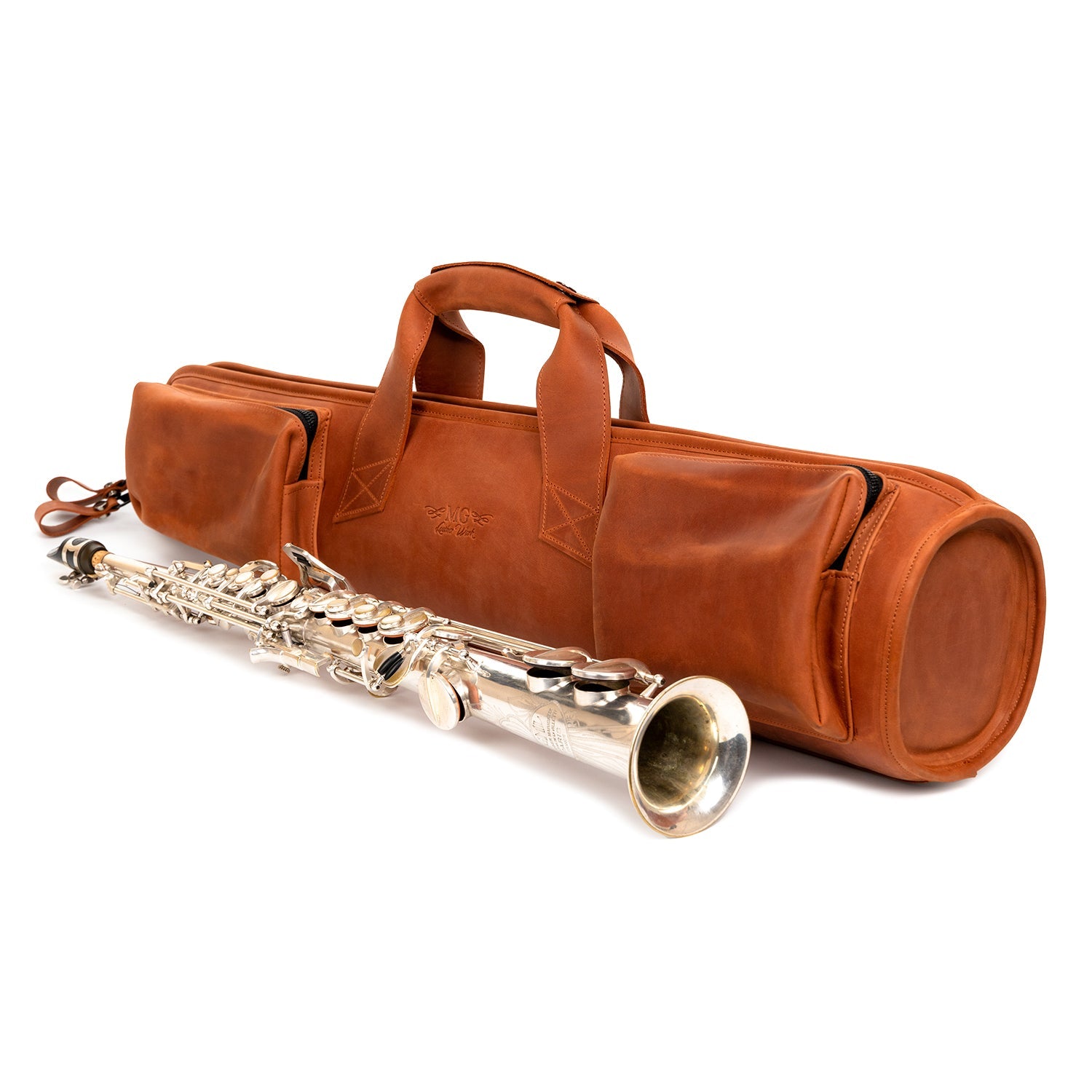 Straight Soprano Saxophone Gig Bag Crazy Horse Leather