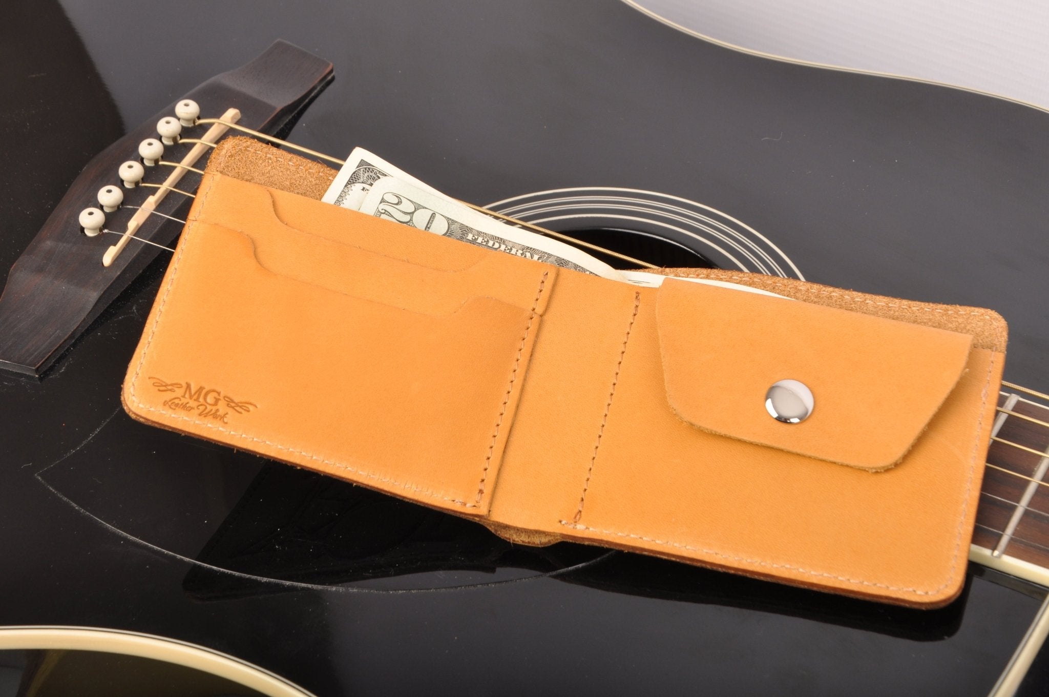 Wallet with a Print of a Musician Playing on the Trombone