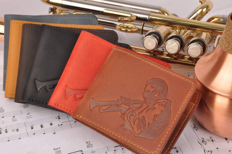 Wallet with Miles print great gift for trumpet player