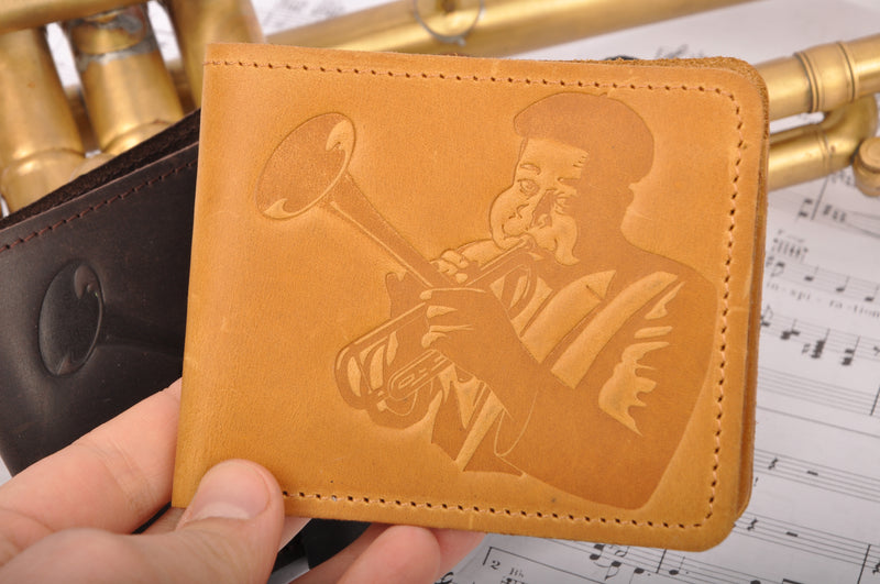 Wallet with Dizzy print great gift for trumpet player
