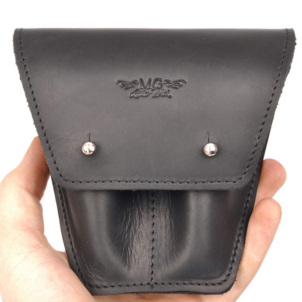 Set 2 in 1 Trombone Leather Magnetic Mute and Double Mouthpiece Pouch