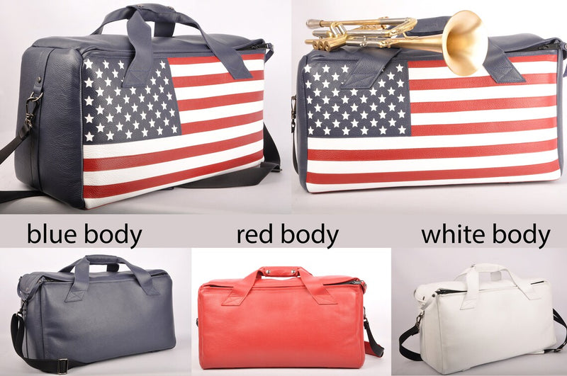 Trumpet gig bag with US flag Double (Z) Trumpet/Flugelhorn or triple (V) Flotar Leather