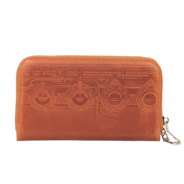 Leather wallet with Flute embossing